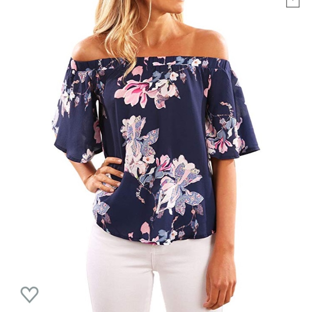 Strapless floral top